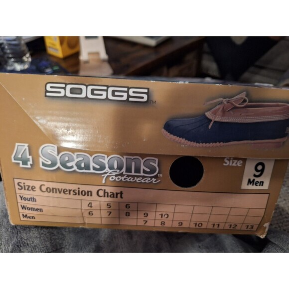 Soggs Thinsulate Men's Slip On Duck 4 Season Water Rubber Boots Size 9 Brown & T - Picture 4 of 5